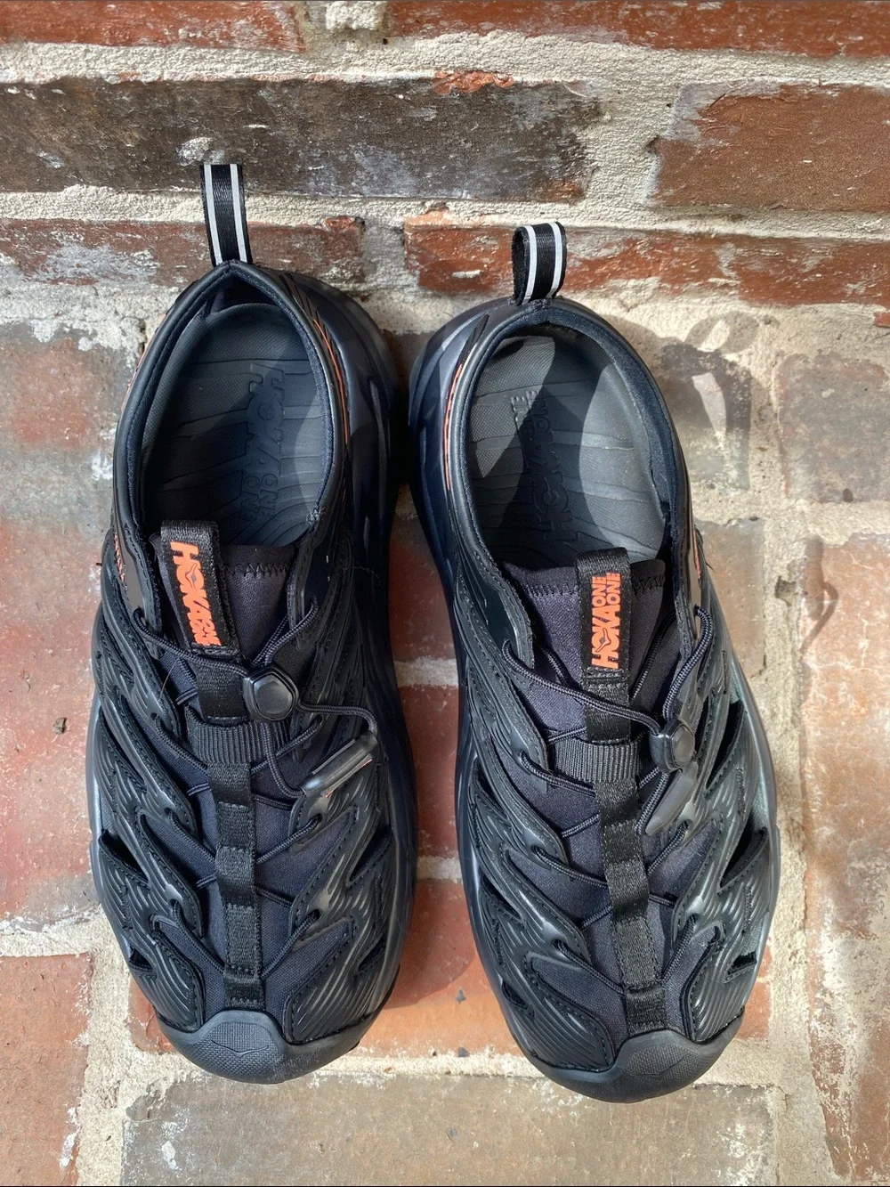 HOKA HOPARA Women's Water Shoes - Size 8.5 in Black/Coral Fusion